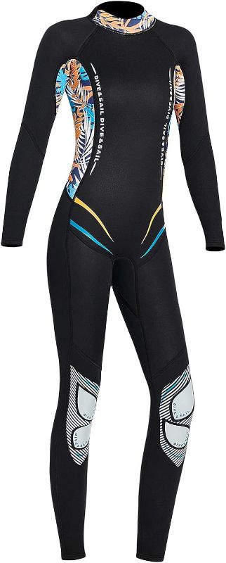 Photo 1 of Wetsuit Women 3mm Full Body,Wet Suits for Womens in Cold Water Keep Warm,Thicker Neoprene Diving Suit Back Zip Wetsuits Long Sleeves Swimsuit UV Protection for Scuba/Surfing/Snorkeling/Swimming