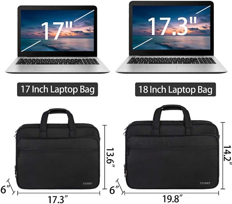 Photo 1 of Ytonet Laptop Bag, Expandable Briefcases for Men Fits up 17.3 Inch Laptop Notebook, Water Resistant Laptop Case Organizer Compartment Computer Bag with Luggage Strap for Work Bussiness Travel, Black