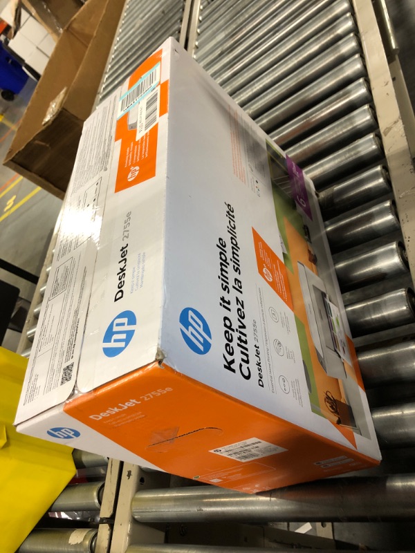 Photo 1 of HP DeskJet 2755e Wireless Color All-in-One Printer with bonus 6 months Instant Ink (26K67A), white