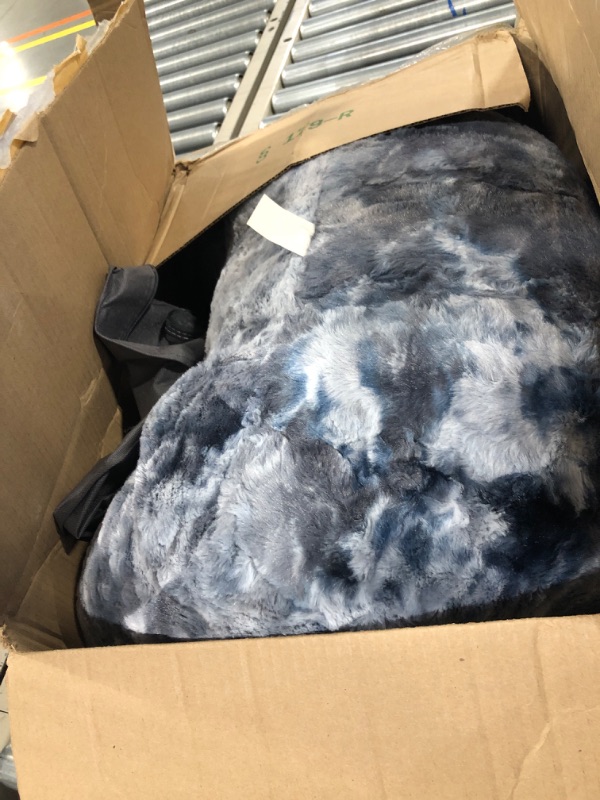 Photo 2 of A Nice Night Faux Fur Reading Pillow Bed Wedge Large Adult Children Backrest with Arms Back Support for Sitting Up in Bed/Couch for Bedrest,Tie Dyed Gray Gray-mix Standard