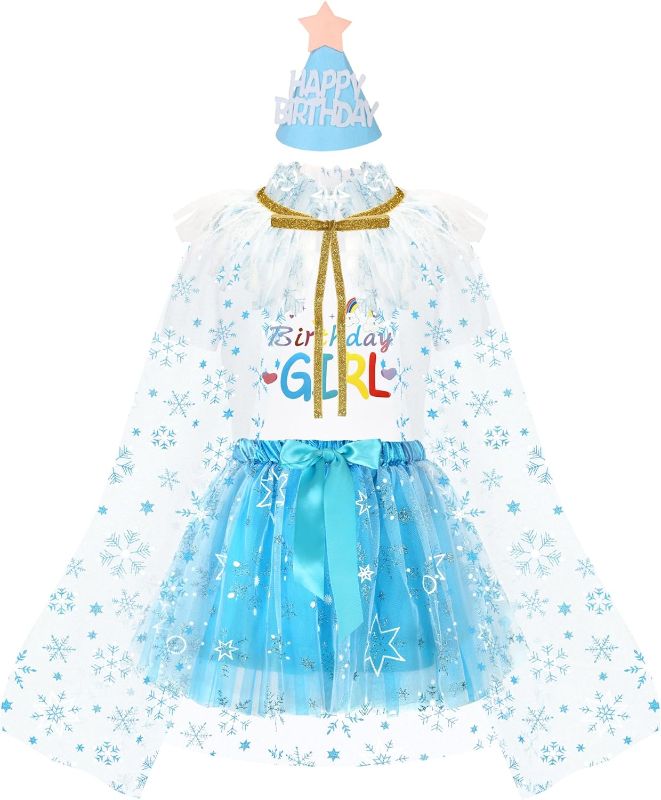 Photo 1 of DANGCOS Birthday Outfit Girl Set Tutu Skirt Dress Mermaid T-Shirt with Hat,Headband,Magic Wand,Satin Sash SIZE M 