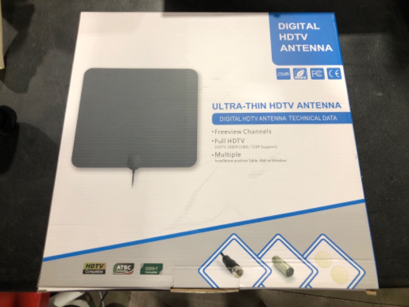 Photo 2 of Amplified HDTV Indoor Antenna Long Range Signal Reception Support All Older TV + 16.5 ft Coax Cable