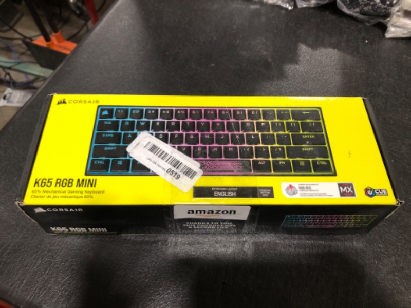 Photo 3 of Corsair K65 RGB Mini 60% Mechanical Gaming Keyboard - Cherry MX Brown Mechanical Keyswitches - Customizable Per-Key RGB Backlighting - Detachable USB Type-C Cable - QWERTY NA Layout - Black