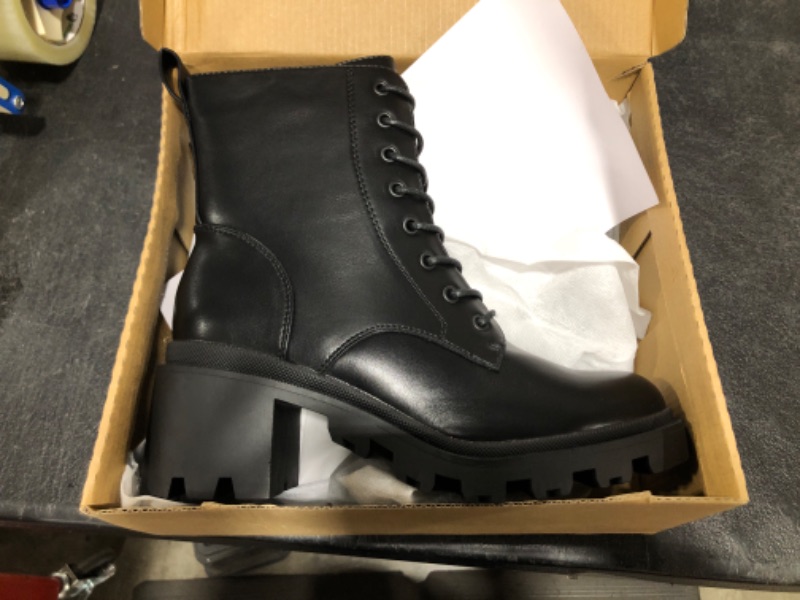 Photo 2 of DECARSDZ Black Platform Ankle Booties Chunky Lace-up Combat Boots for Women SIZE  7.5