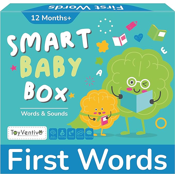 Photo 1 of TOYVENTIVE Smart Baby Box for Boy - Educational Developmental Learning Toys 1 + Year Old, Montessori Toddler Busy Book, Flash Cards, Board Books, First Birthday Gifts Boys