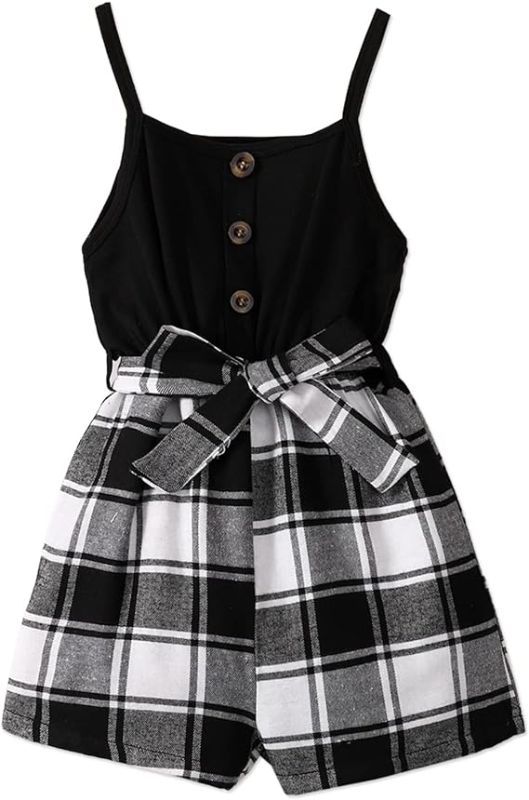 Photo 1 of PATPAT Girls Summer Outfits Clothes Cute Suspender Romper Overalls Jumpsuits Kids Teens Preppy Clothes Pants For Girls Kids SIZE 9-10