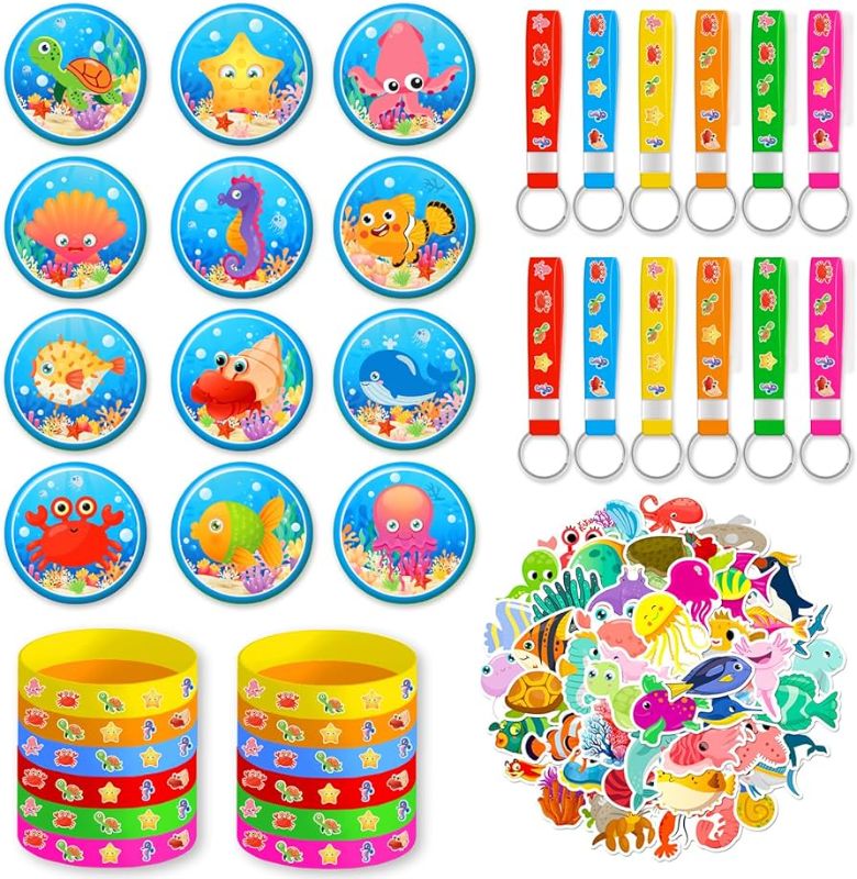 Photo 1 of Heidaman Under The Sea Party Favors?Sea Party Decorations?Octonauts Birthday Party Supplies?Set Includes 12 Bracelets,12 Button Pins,12 Key CHAINS 