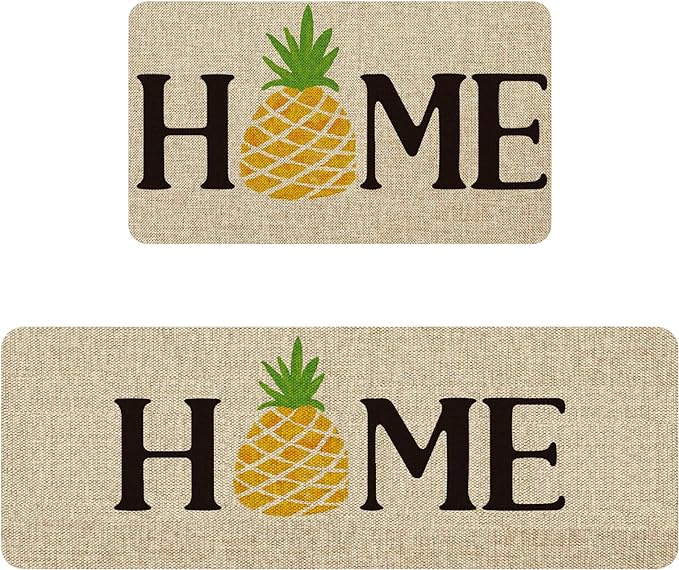 Photo 1 of Vikito Kitchen Mats, 2Pcs Cushioned Standing Doormat Kitchen Rugs and Mats, Welcome Entrance Door Mat Home Decor Seasonal Floor Mat Non Slip Washable Carpet for Indoor Outdoor, 17"x29" & 17"x47"