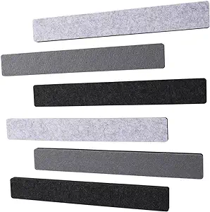 Photo 1 of LAJAR 6Pcs Adhesive Felt Pin Board Strip for Wall, Small Felt Bulletion Board Bar Strip for Photos Pictures Memos (Blackwhite Style) 