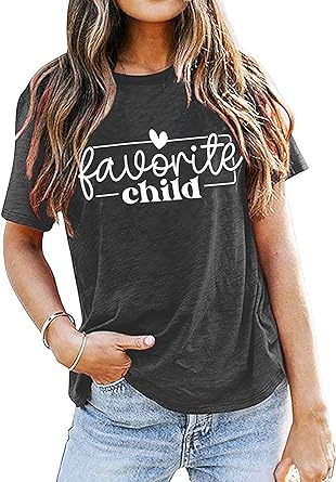 Photo 1 of My Son in Law is My Favorite Child T-Shirt for Women Mama Shirt Funny Mom Gifts Short Sleeve Clothes Tops SIZE L