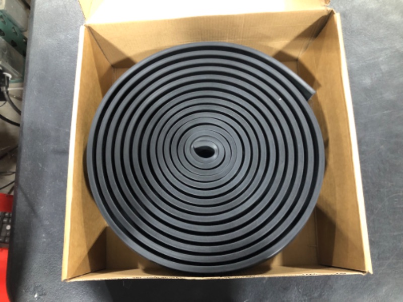 Photo 1 of NATGAI Garage Door Seal Bottom Rubber Weatherproofing Threshold Buffering Replacement Black (1/4 Inch T-End, 20FT Long)