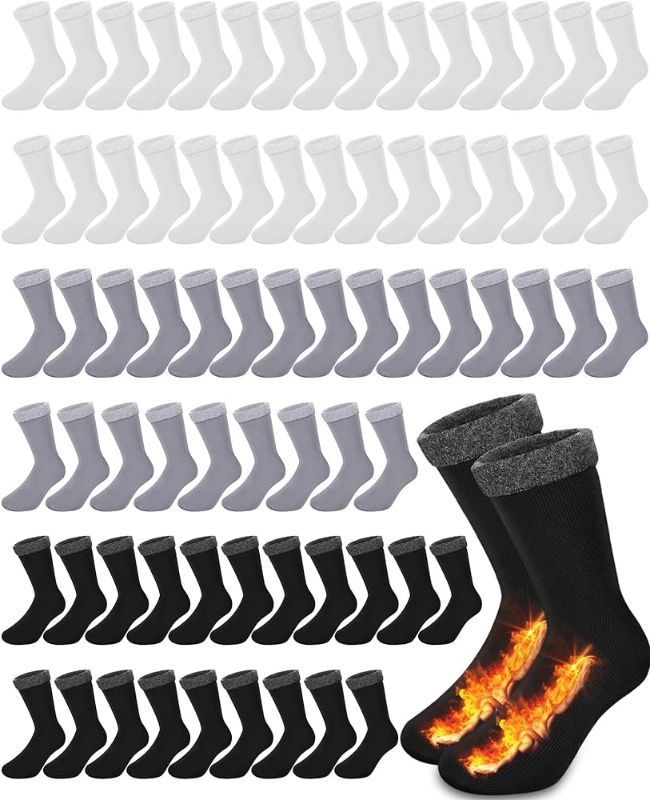 Photo 1 of 72 Pairs Thermal Socks Bulk Socks Thick Winter Socks Unisex One Size Socks for Men Women Homeless Care Package