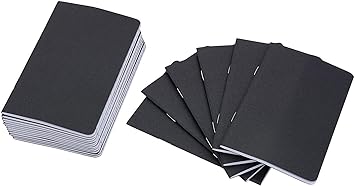 Photo 1 of Yansanido 48 Pcs 5.5 Inch x 3.5 Inch Black Cover Pocket Notebook 32 Sheets (64 Pages) Blank Pages 70 Gsm Paper 