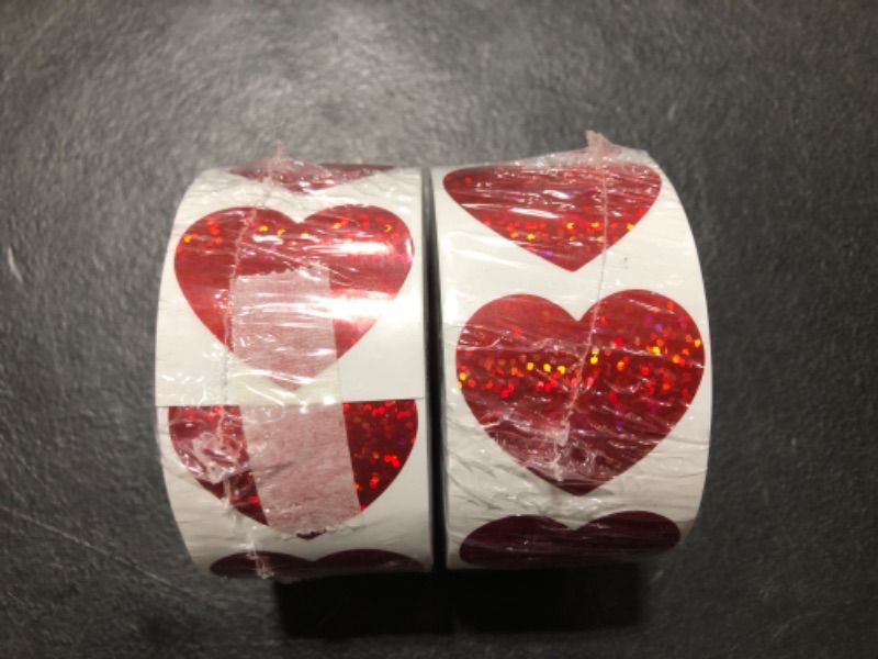 Photo 2 of BUNDLE OF 2 --- Motarto 500 Pieces Glitter Heart-Shaped Decorative Self-Adhesive Stickers Valentine's Love Decorative Stickers Valentine's Day, Wedding, Anniversaries