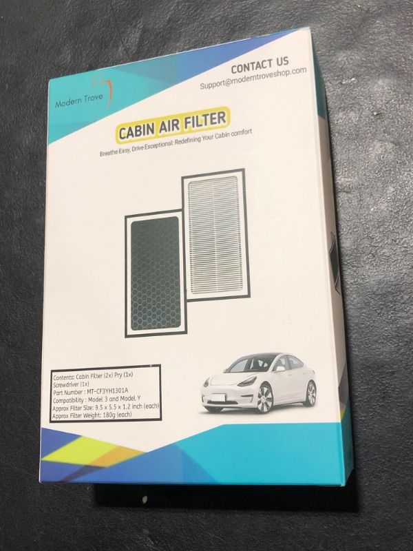 Photo 2 of Cabin Air Filter for Model 3 Model Y, HEPA H13 Grade with Activated Carbon, Car Filter replacement, 2 PC set with tools included