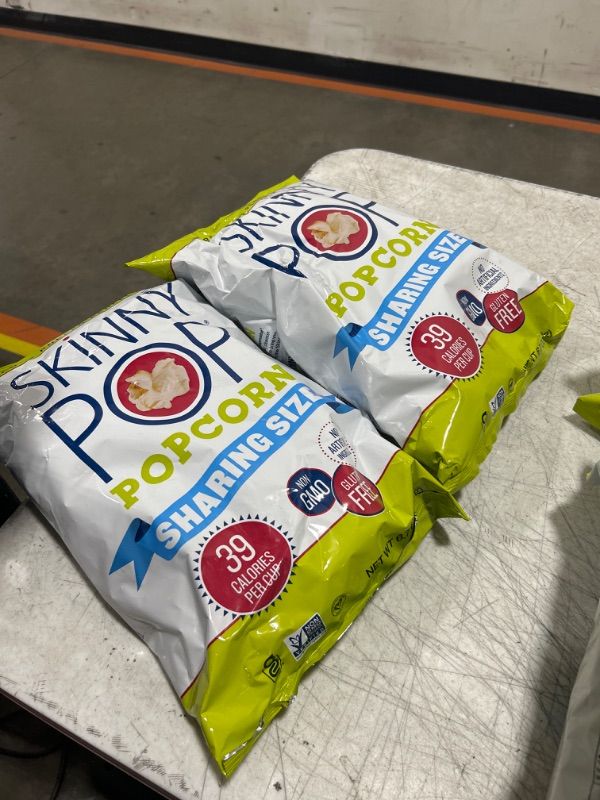 Photo 1 of 2 PACK - SkinnyPop Original Popcorn, Gluten Free, Vegan Popcorn, Non-GMO, Healthy Popcorn Snacks, Back to School Snack, Skinny Pop, 6.7oz Party Sized Bag 6.7 Ounce