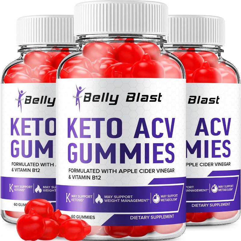 Photo 1 of (3 Pack) Belly Blast Keto ACV Gummies - Advanced Formula Belly Blast Keto Plus ACV Gummies Apple Cider Vinegar BellyBlast ACV Dietary Supplement Reviews Men Women (180 Gummies)