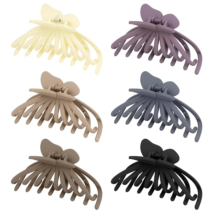 Photo 1 of ACO-UINT 6 Pack Large Hair Clips for Women, 90s Butterfly Hair Claw Clips for Thick Hair Non-slip Clips for Hair Jumbo Hair Claws, Banana Clips Butterfly Hair Accessories for Women 