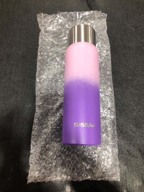 Photo 2 of 20oz Sport Insulated Water Bottle,SASEUM Outdoor Stainless Steel Double Wall Vacuum Thermal Mug with Leak Proof Spout Lids,Gym and Travel,Dreamy pinkish-purple