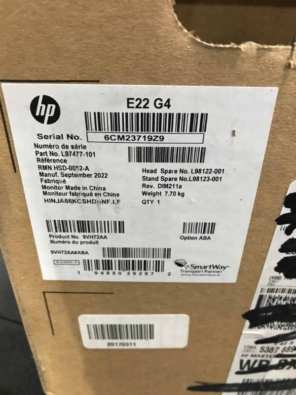 Photo 3 of HP E22 G4 21.5" Full HD LED LCD Monitor - 16:9 - Black, Silver