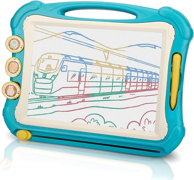 Photo 1 of LZZAPJ Magnetic Drawing Board, Large Color Etch A Magnet Sketch Doodle for Toddlers, Learning Painting Writing Pad, Best Birthday Easter Gifts Toy for Kids Boys or Girls 3 4 5 6 7 Years Old (Blue)