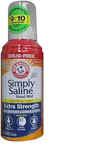 Photo 1 of Simply Saline Nasal Mist Extra Strength Severe Congestion 4.6 oz (Pack of 8) 