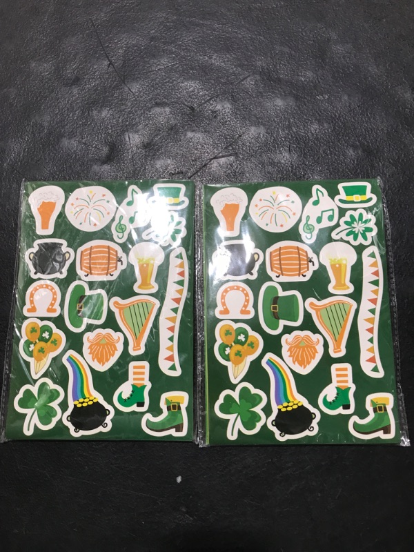 Photo 2 of 414PCS St Patricks Day Stickers, St. Patrick's Day Stickers for Kids Shamrock Stickers for Party Favors Supplies Games Gifts Reward St Patricks Style2 PACK OF 2