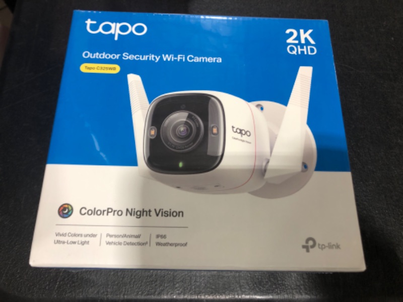 Photo 2 of TP-Link ColorPro Wi-Fi Outdoor Camera | Plug-in | Daylight Clarity at Night | 2K QHD | Person/Pet/Vehicle Detection | Local/Cloud Storage | 127° FOV | Built-in Siren | Works w/Alexa & Google Home 2K w/ ColorPro Night Vision