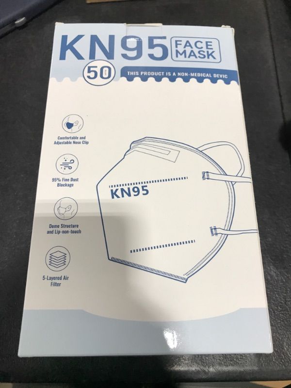 Photo 2 of YIDERBO KN95 Face Masks 50Pack, 5-Ply Breathable Disposable Face Mask Filter Efficiency?95%, White White-50