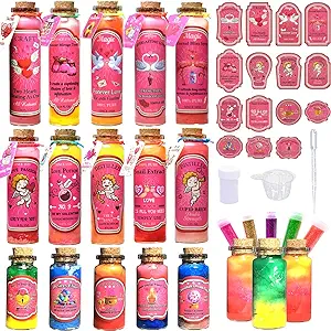 Photo 1 of Ainswei 110 Pcs Valentines Love Potion Kits,Valentines Day Decorations with Love Potion Bottles,Valentine Tiered Tray Decor for Mantels, Trays, Shelves,Magic Love Mix Potion Kits for Boys Girls 