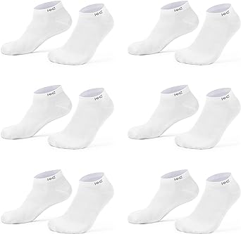 Photo 1 of Mens 6-Pack Running Socks No Show Boat Socks Low Cut Arch Support Comfort Cushioned Non Slip Athletic Socks,YH230703-White [8-12.5]
