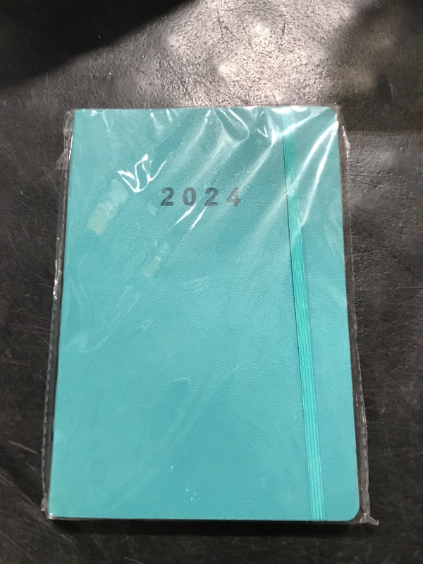 Photo 2 of 2024 Planner - 13 Months of Weekly and Monthly Planner December 2023 - December 2024, Holidays, Contacts and Notes Pages, Vegan Leather Cover, Elastic Closure, 5.5”x8.25”, Teal 5.5”x8.25” Teal