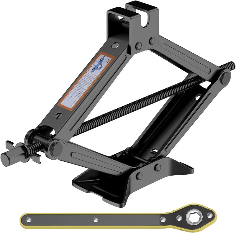 Photo 1 of  Scissor Lift Jack, Compact Car Jack Kit for Auto SUV, RV, MPV with Smart Ratchet Design, Heavy Duty Tire Changing Kit Lifting 
