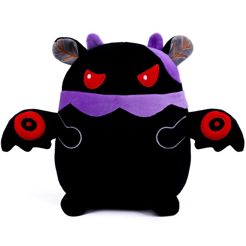 Photo 1 of COSKINGLAND Moth Stuffed Aniamls Toy - 9.8 Inch Mothman Plushies Cute and Huggable Plush Black Moth Plush with Winds and Purple Turban Halloween Plushies Gift for Kids(Nikor)