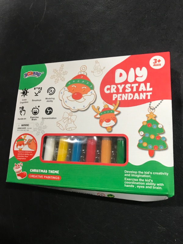 Photo 2 of Darrenxjj Christmas Paint Arts and Crafts Set, 2024 New DIY Christmas Painting Kit for Kids, Bake-Free Christmas Color Glue Painting Pendant