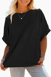 Photo 1 of Tankaneo Womens Short Sleeve Knit T Shirts 2024 Casual Summer Crewneck Basic Ribbed Sweater Tops