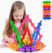 Photo 1 of 250 Pieces Building Blocks Kids STEM Toys Educational Building Toys Interlocking Solid Plastic Discs Sets for Preschool Kids Boys and Girls Aged 3+, Safe Material Creativity Kids Toys