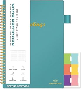 Photo 1 of Meeting Notebook for Work with Action Items,Project Planner Notebook for Note Taking,Professional Business Organizer Notebook Work Journal for Men & Women,158 Pages, 7x10",Teal