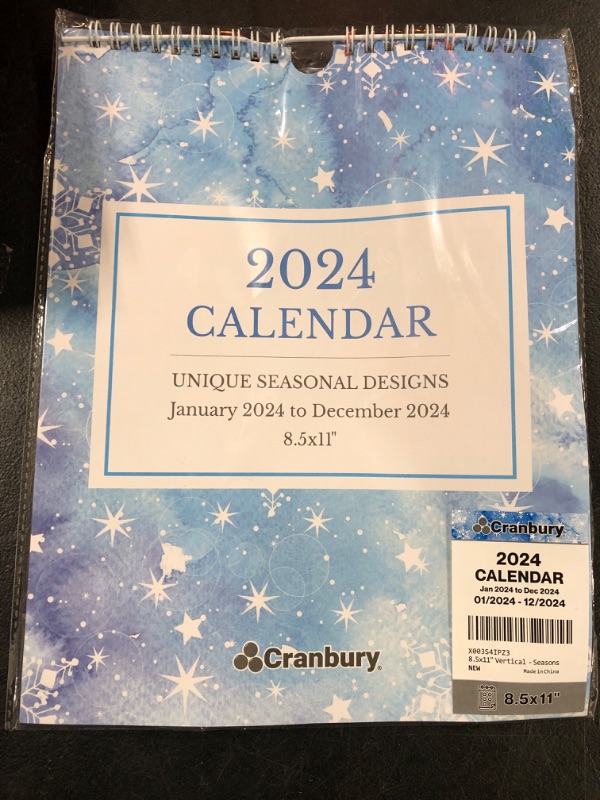 Photo 1 of CRANBURY Small Vertical Wall Calendar 2023-2024 - (Seasons), 8.5x11" Hanging Monthly Wall Calendar, Use Now to December 2024, Full Year Calendar 2024, Office Calendar plus Stickers for Calendars Seasons Jul 2023 - Dec 2024