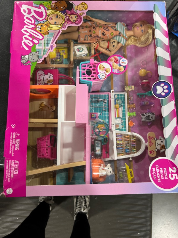 Photo 2 of Barbie Doll (11.5-in Blonde) and Pet Boutique Playset with 4 Pets, Color-Change Grooming Feature and Accessories, Great Gift for 3 to 7 Year Olds