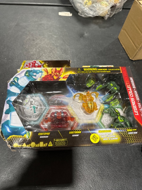 Photo 2 of Bakugan Legends Collection Pack, 4-Pack Featuring Centipod, Surturan Geogan, Dragonoid Nova, Trox Ultra, and 6 BakuCores, Kids Toys for Ages 6 and Up (New) Legends Collection Pack