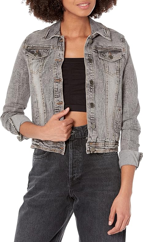 Photo 1 of 2XL EVALESS Jean Jacket for Women Distressed Frayed Denim Jacket Ladies Ripped Stretchy Jacket With Pockets