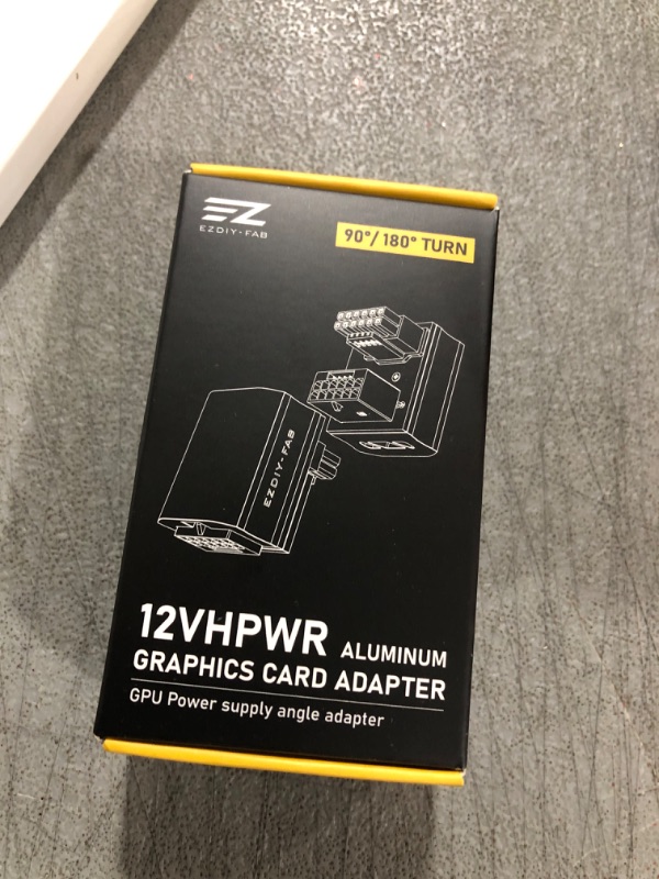 Photo 2 of EZDIY-FAB 12VHPWR 12+4 Pin Angle Connector Power Adapter for RTX40' Series Graphics Card, Supports 600W Output, Comptatible to RTX4090,4080,4070ti -180 Degrees STD Type- Black-1 Pack 180°-STD