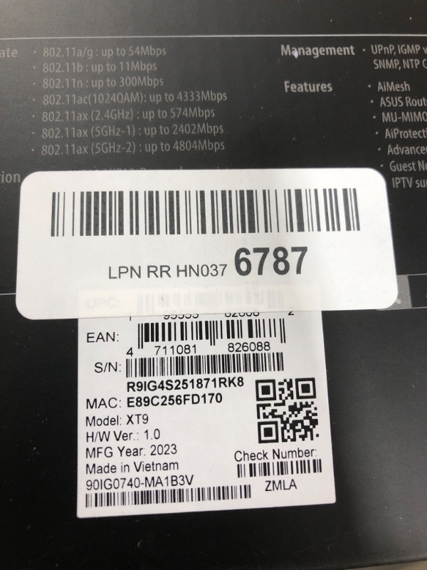 Photo 3 of ASUS ZenWiFi XT9 AX7800 Tri-Band WiFi6 Mesh WiFiSystem (2Pack), 802.11ax, up to 5700 sq ft & 6+ Rooms, AiMesh, Lifetime Free Internet Security, Parental Controls, 2.5G WAN Port, UNII 4, Charcoal
