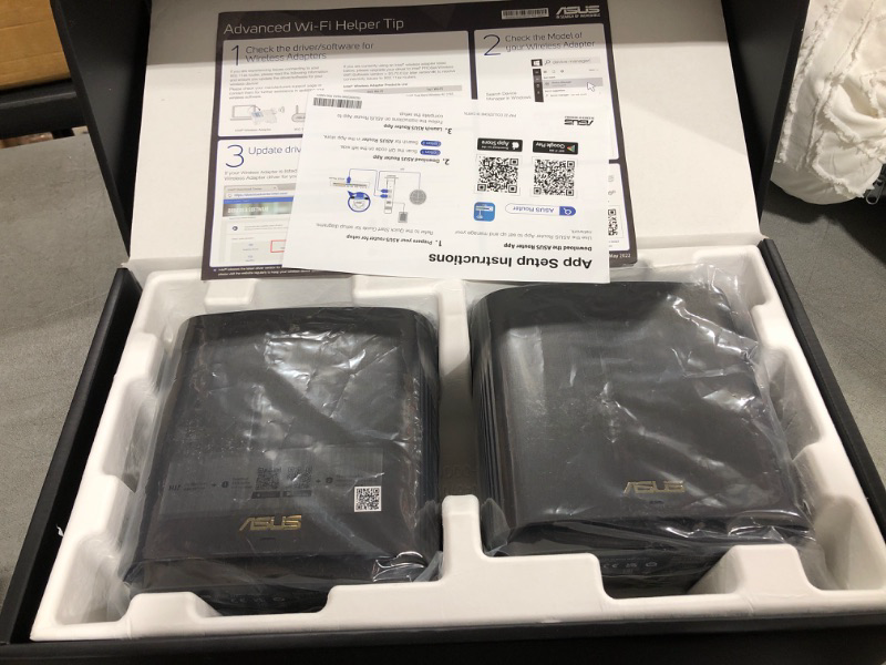Photo 4 of ASUS ZenWiFi XT9 AX7800 Tri-Band WiFi6 Mesh WiFiSystem (2Pack), 802.11ax, up to 5700 sq ft & 6+ Rooms, AiMesh, Lifetime Free Internet Security, Parental Controls, 2.5G WAN Port, UNII 4, Charcoal
