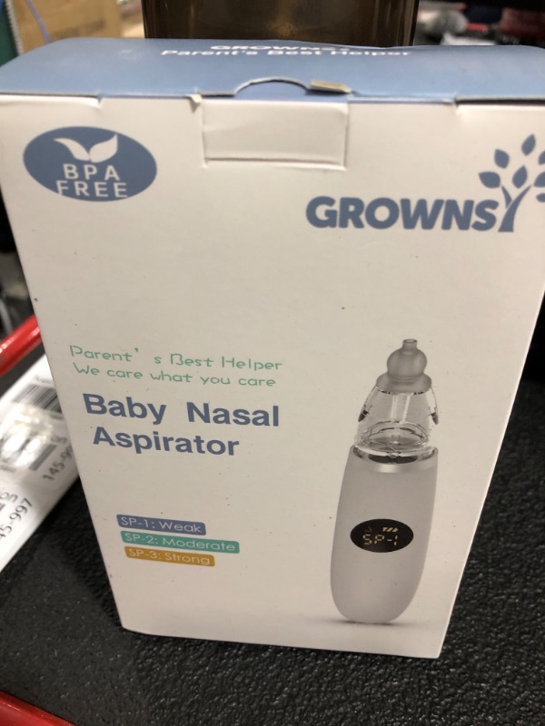 Photo 1 of Baby Nasal Aspirator | Baby Nose Sucker | Baby Nose Cleaner, Automatic Booger Sucker for Baby, Rechargeable, with Pause & Music & Light Soothing Function Grey