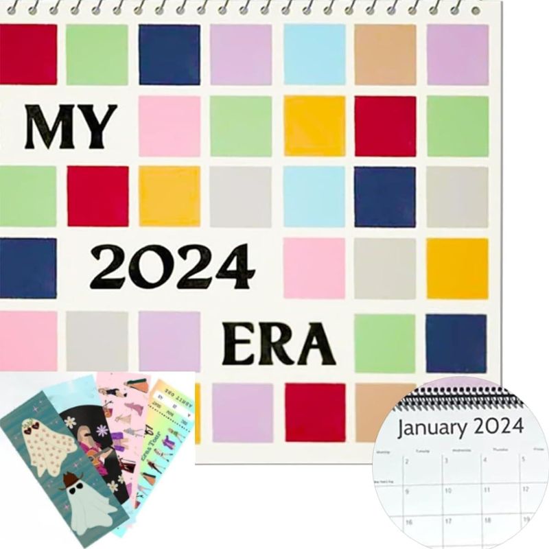 Photo 1 of Eras T-our Calendar 2024, Wall Calendar 2024 Music Posters Album Cover Poster Calenda for Girl And Boy Teens Dorm Bedroom Room Wall Decor Gift Music (Calendar+4 bookmarks)
