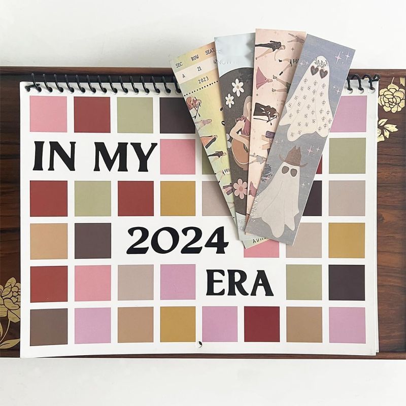 Photo 2 of Eras Tour Calendar 2024, 2024 Wall Calendar, Eras Tour Calendar, Music Posters Album Cover Poster Calendar for Fans Gift Music, Wall Art Calendar(Color: Calendar+4 bookmarks)
