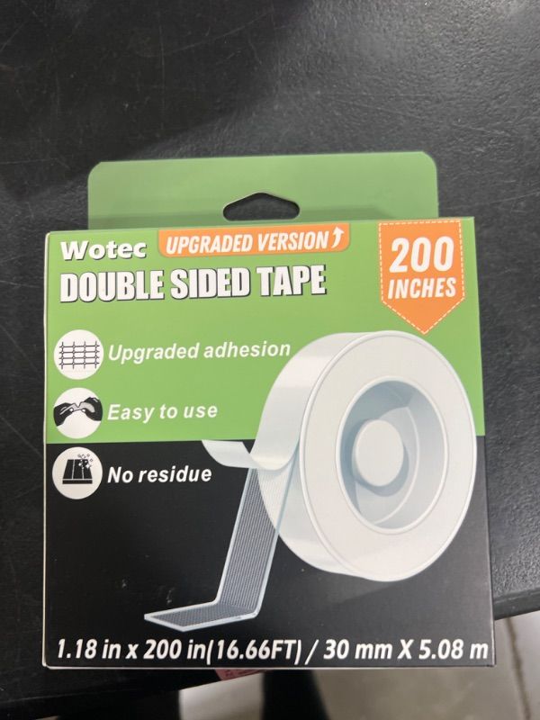 Photo 2 of Double Sided Filament Core Tape Removable 200 x 1.18 Inch, Filament Core Clear & Tough Nano Mounting Tape Heavy Duty, Multipurpose Adhesive Poster Carpet Tape