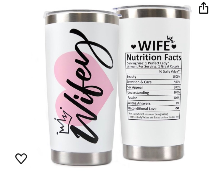 Photo 1 of Joyseller Mother's Day Gifts for Her, 20 OZ Wife Travel Mug with Lid, Mother's Day Gifts for Women, Wife Tumbler Cup for Anniversary, Birthday, Gifts